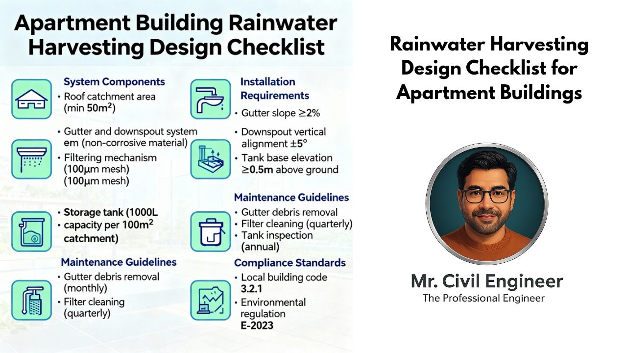 Rainwater Harvesting Design Checklist for Apartment Buildings