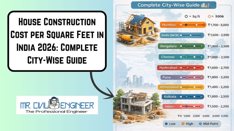 House Construction Cost per Square Feet in India 2026: Complete City-Wise Guide