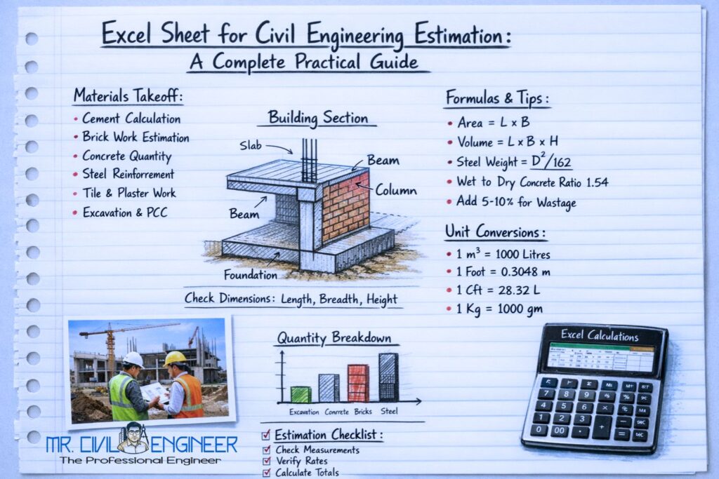 Excel Sheet for Civil Engineering Estimation: A Complete Practical Guide