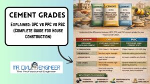 Cement Grades Explained: OPC vs PPC vs PSC (Complete Guide for House Construction)